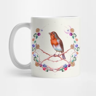 Robin Song and Berry Wreath Mug